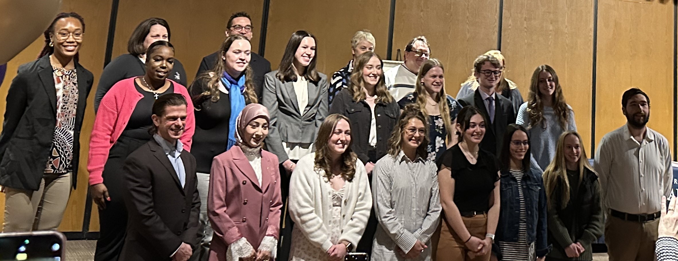 Students inducted into Phi Kappa Phi at Nazareth in 2019