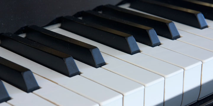 close up of piano keys