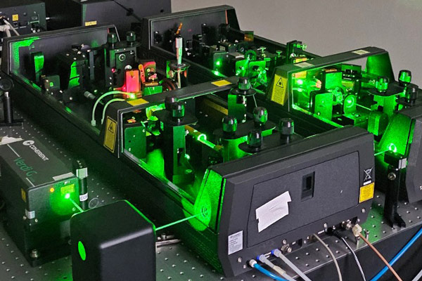 Connected lasers with green lights