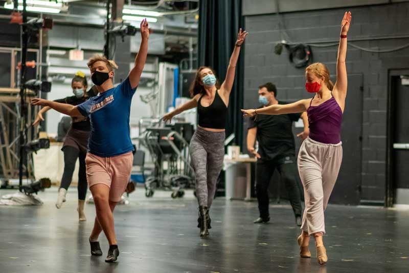 Dance class with masks