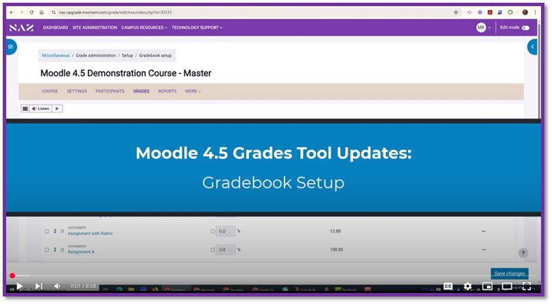 Gradebook Setup in Moodle 4.5
