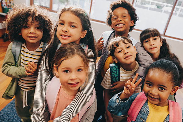 group of smiling young children