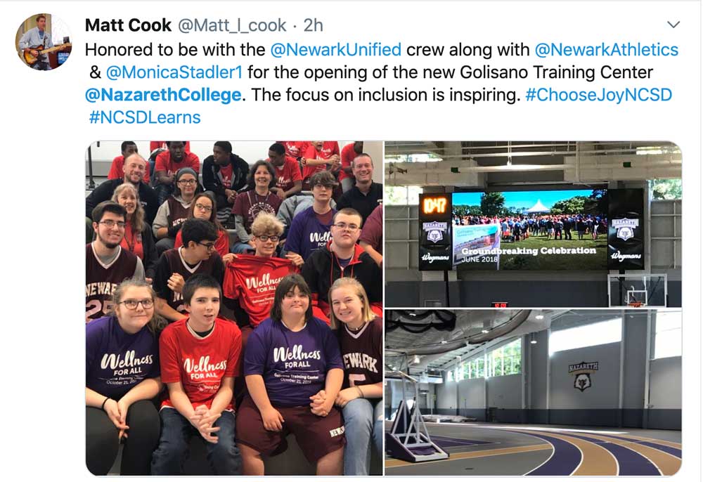 Newark unified team tweets: The focus on inclusion is inspiring.