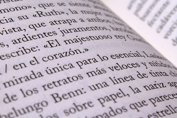 Spanish text in book