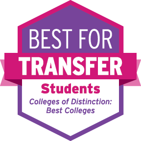 Best for Transfer Students, Colleges of Distinction: Best Colleges (badge)