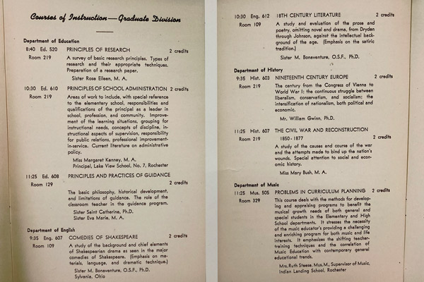 Commencement program from 1950s