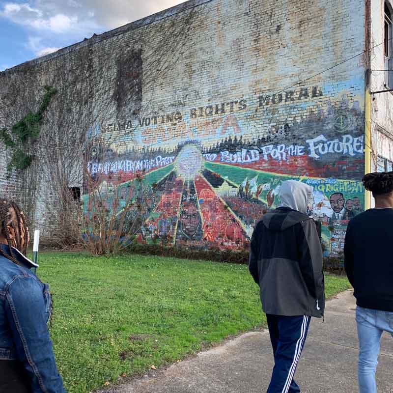 mural in Selma advocated for voting rights.