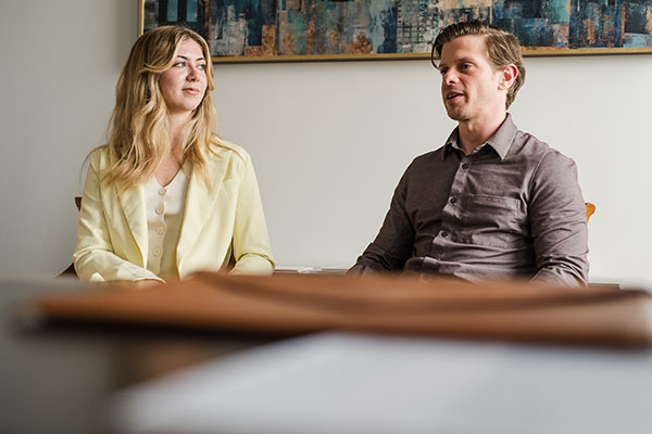 Grace Stolberg seated next to Justin Stevens