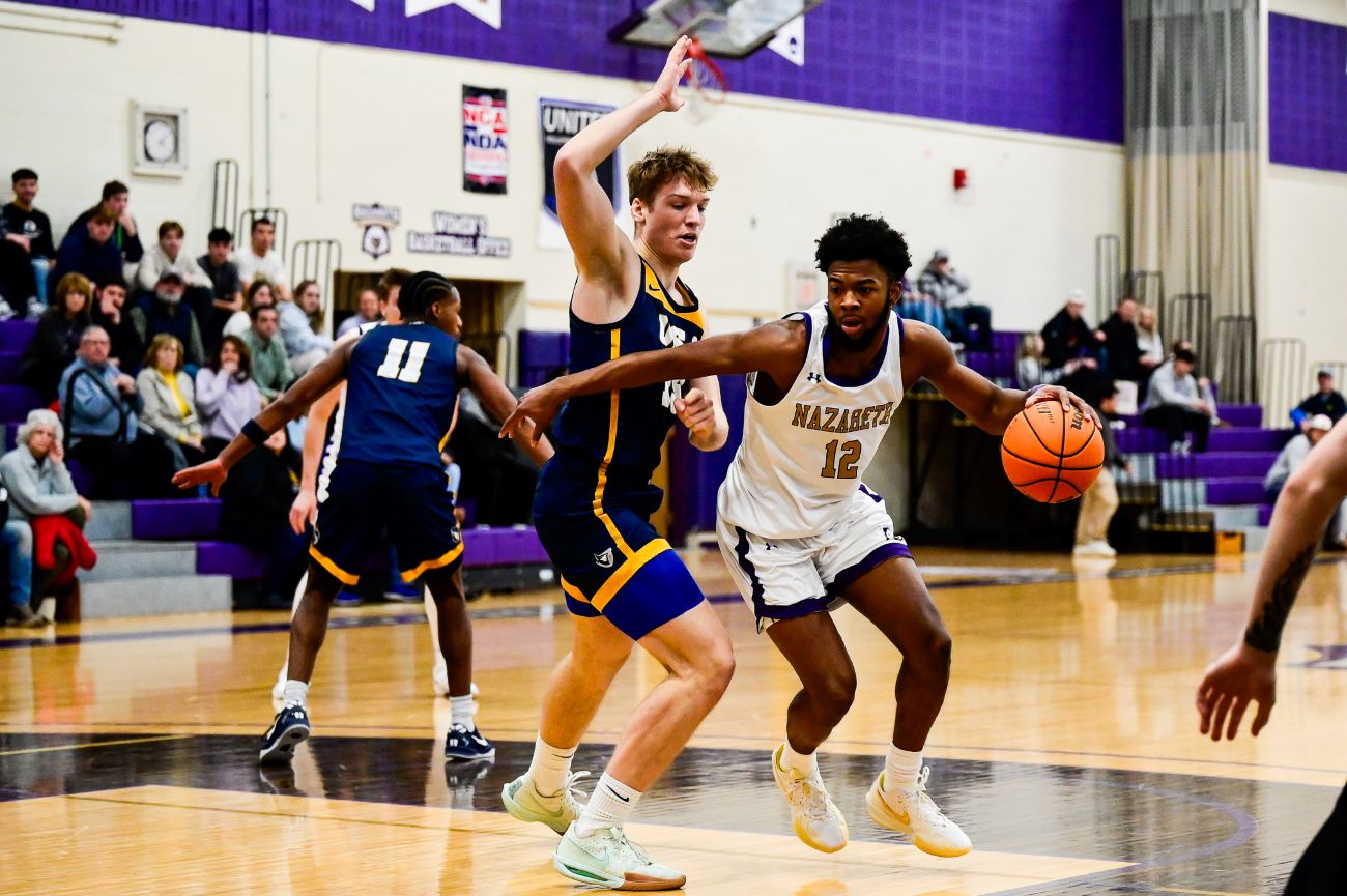 Player dribbling basketball