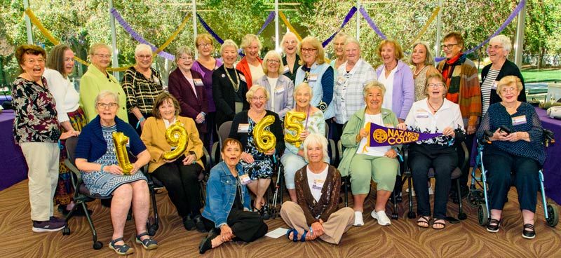 The Class of 1965 poses during its 60th reunion during Naz Weekend 2025.