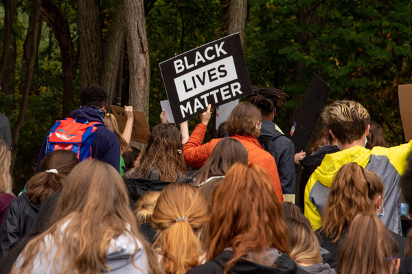 Black Lives Rally rally on campus September 2020