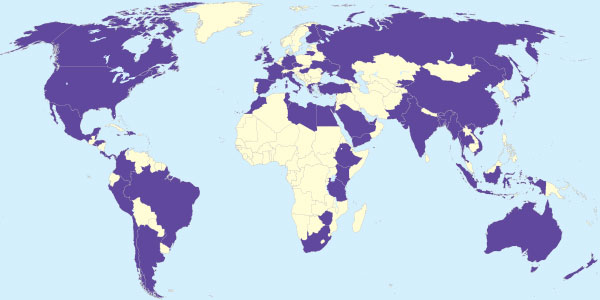 world map of Nazareth's reach