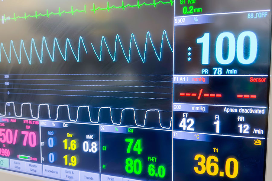 health vitals on digital monitor