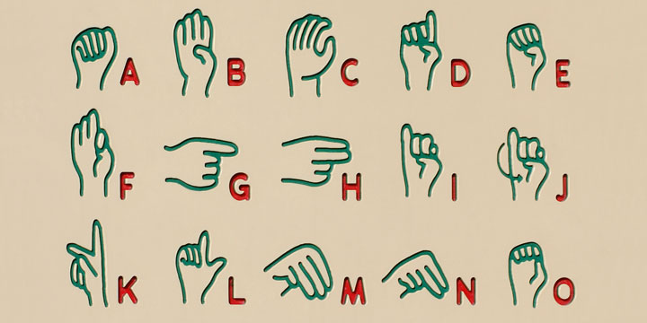 illustration of hands signing the alphabet