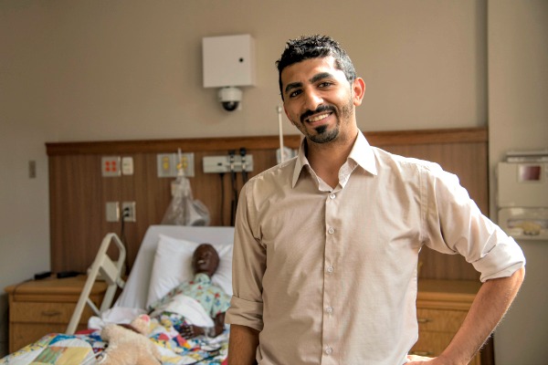 Mustafa Alhabib in nursing suite on campus
