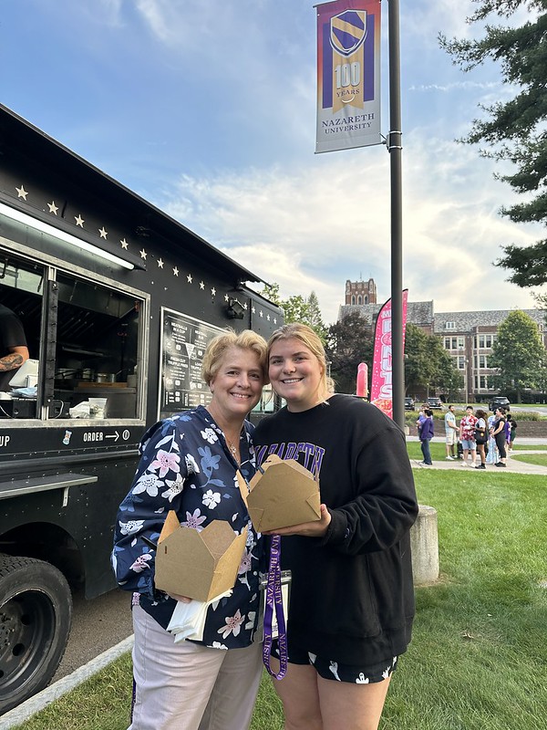 Family at food truck