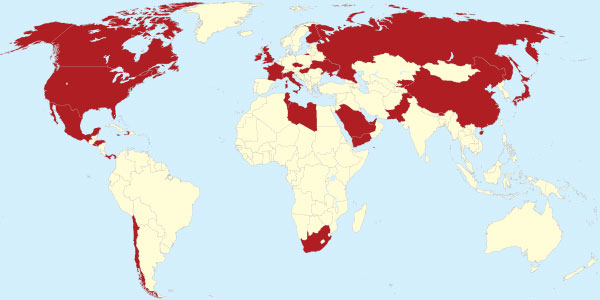 world map of foreign students