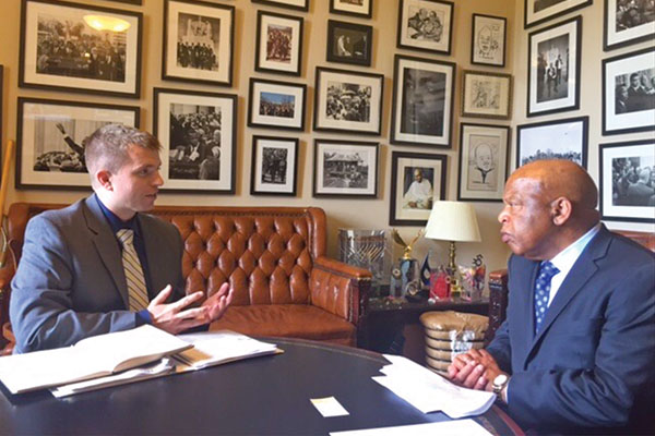 Chris Purdy speaking with Congressman John Lewis