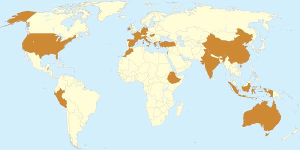 world map of students abroad