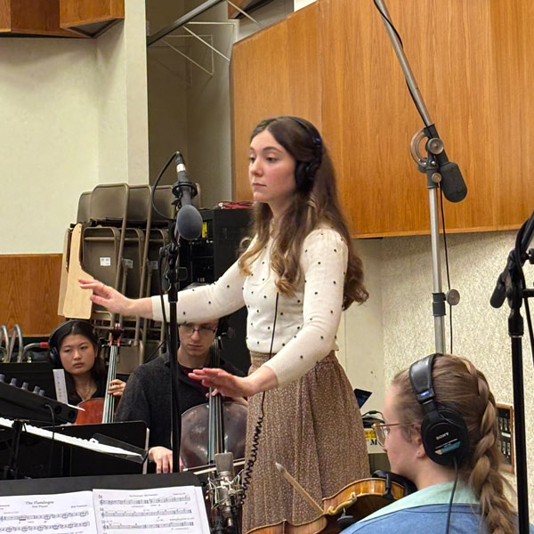 Rita Veneziale conducting, music composition major, B.M. degree program, Nazareth University