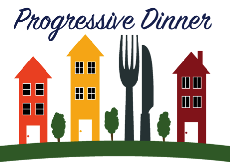 Progressive Dinner with four homes, one styled like a fork/knife