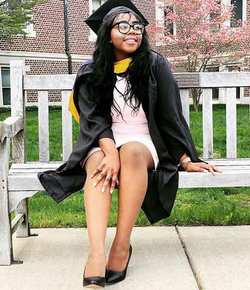 Errika Brooks in cap and gown from @life.of.errika on Instagram