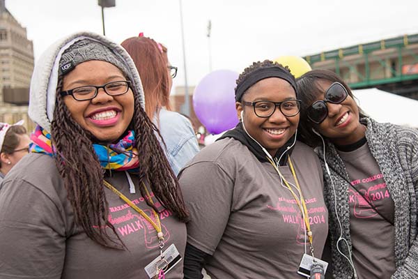 Nazareth students on breast cancer fundraising walk