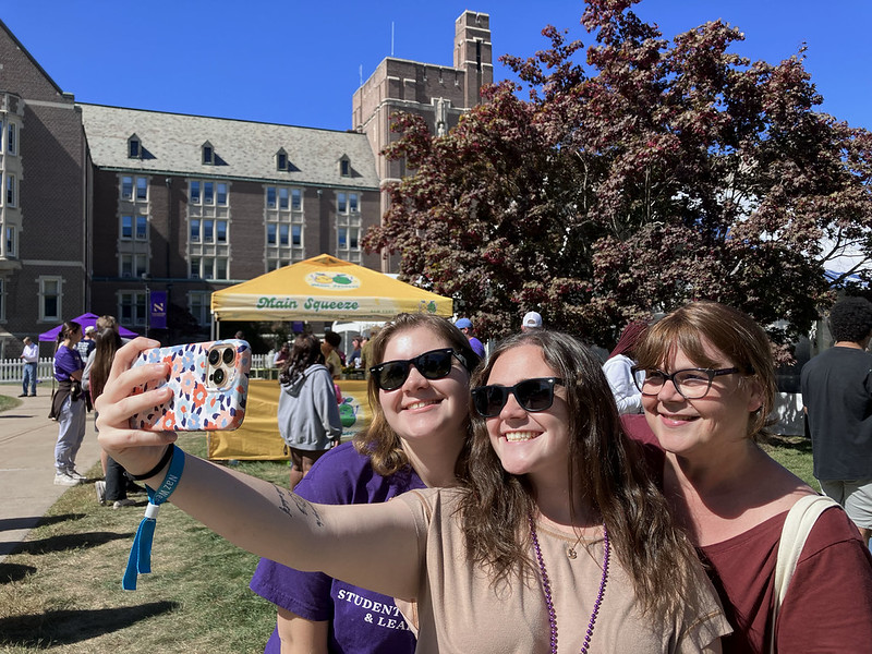 Three students take a selfie